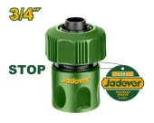 Коннектор быстросъемный для садовых шлангов 3/4" с аквастопом,  JDQC2E34, Jadever