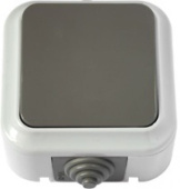 Выключатель 1P серый IP44 ПРАЛЕСКА