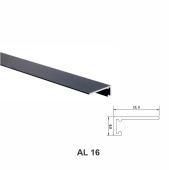 AL 16, Микро плинтус для пола, матовый черный, 2,5 м