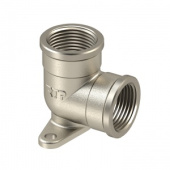 Угольник латунь 90° с креплением Ø1/2" F/F, RTP