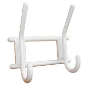 2-х крючковая пластиковая вешалка белая