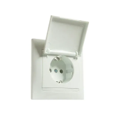 Розетка с заземлением и крышкой Elmos Jasmin 16 A 230 В Белый