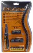 Отвертка с храповым механизмом + набор насадок + удлинитель 25ед, EP-60654, Epica Star