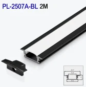 Алюминиевый профиль врезной для светодиодной ленты черный 2m/set 24.7*7mm PL-2507A-BL 2m PANLIGHT черный