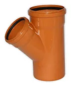Тройник PVC раструбный редукционный 160/110 мм x 45°