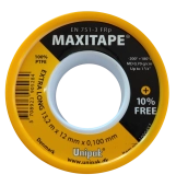 Тефлоновая лента  MAXITAPE + 10% GRATIS 13.5m*12mm*0.1mm