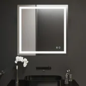 Зеркало для ванной Bayro Elipso прямоугольное 800x800 LED touch c подогревом