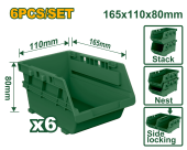 Набор пластиковых лотков для хранения комплект из 6шт - 165*110*80мм JDTB8336 Jadever
