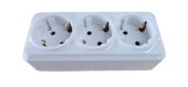 Розеточный блок на 3 гнезда 2P+Е 16A белый SELENA 1000kW