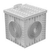Ревизионный колодец для ливневки с решеткой TOP- 30*30*30см, Серый, Hydrosistems