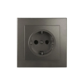 Розетка с заземлением Rosa 16 A 220 - 240 В Графитовый Elmos