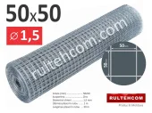 Сетка сварная оцинкованная в рулоне ячейка 50х50мм Ø1,5мм Ширина - 1м; Rultehcom