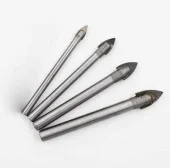 Сверло по стеклу, керамике, керамограниту круглый хвостовик и алмазный наконечник 2 грани - Ø14мм, SALI