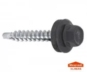 Саморез кровельный по металлу, WF, 4.8 x 19 mm, графитовый серый,Wkret-Met