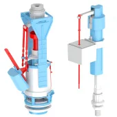 Арматура для унитаза, бачка NIKIPLAST - M Ltd 2 режима 3/6 л, нижняя подводка 1/2", кнопка хром NP3137