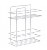 Полка для ванной Perilla 2 яруса, металлическая, белая, настенная (арт. 71309)