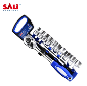 Набор торцовочных головок с трещоткой, удлинителем - 12 шт 1/2", SALI