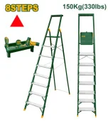 Лестница бытовая из алюминия 8 ступеней с площадкой; JDLD1H08 Jadever