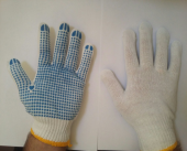 Перчатки защитные трикотажные с антискользящим покрытием белые