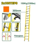 Выдвижная фиберглассовая лестница 2*10 ступеней 5,5 м JDLD0920 Jadever