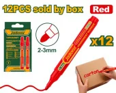 Маркер перманентный красный (12 шт) Jadever