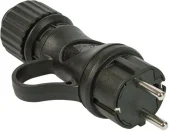 Вилка профессиональная  HI-PRO 16А 250В черная IP44 FANTON ITALIA