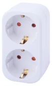 Колодка на  2 розетки e.socket.002.16.3, 2 гнезда, 2P+PE, 16А, с заземлением