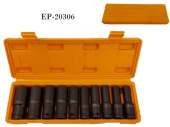 Набор (10 единиц): торцевые головки для ударного гайковерта - 10, 12, 13, 14, 15, 17, 19, 21, 22 и 24 мм - EP-20306, Epica Star