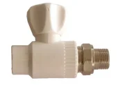 Кран шаровый ППР радиаторный прямой d20х1/2'Н белый. MPN
