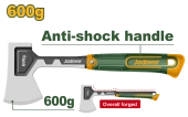 Стальной топор с  противоударной рукояткой 600гр; Jadever