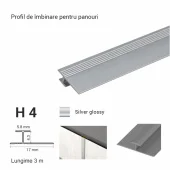 H4, Профиль для соединения панелей, 3 м Silver Glossy