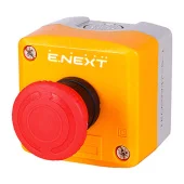 Кнопочный пост e.cs.stand.xal.d.174, стоп, кнопка-грибок, поворотное включение