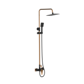 Душевая колонна с тропическим душем MIDNIGHT BLACK / GOLD ROSE, Invena, Польша