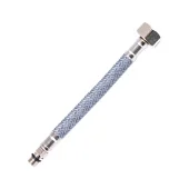 Шланг ПВХ в металлической оплетке (inox) для смесителя M10*1*F1/2"; 60см; L17