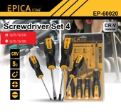 Набор отверток с рукояткой антискользящей TPR 4 шт. (+ / -) SL/PH, 2шт - 6*100мм и 2шт 3*75мм, EP-60020, Epica Star