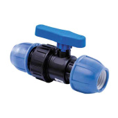 Кран шаровой компрессионный цанга / цанга ПНД (PE) PN10 Ø32 мм, RTP