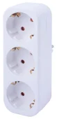 Тройник бытовой e.socket.003.16.3, 3 гнезда, 2P+PE, 16А, с з/к