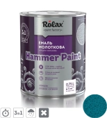Эмаль Алкидно-уретановая с молотковым эффектом HAMMER PAINT, Голубая глянец, ROLAX 2L
