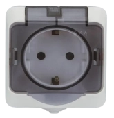 Розетка 2P+Е 16A белая IP44 AQUA SELENA 1000kW