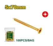 Шуруп для ДСП, дерева, с потаем, Posidriv; 5*70мм; 100шт в пакете; Jadever