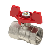 Кран шаровой латунь Ø1" внутр/внутр (В/В) PN40, ручка-бабочка, RTP