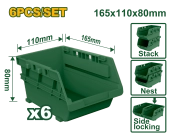 Набор пластиковых лотков для хранения комплект из 6шт - 165*110*80мм; Jadever