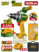 Бесщеточная аккумуляторная ударная дрель 20V 162Nm JDCDP16281 Jadever