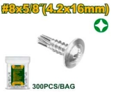 Саморез оцинкованный с пресс-шайбой и сверлом, для металла, 4,2*13мм (300шт в пакете); Jadever