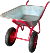 Тачка строительная (садовая) на двух колесах 100L~200kg, оцинкованный кузов, 0,7мм; WB6418S