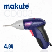 Отвертка электрическая на аккумуляторе 4.8V 180об/мин, патрон 10мм, ударная, MAKUTE