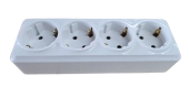 Розеточный блок на 4 гнезда 2P+Е 16A белый SELENA 1000kW