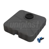 Емкость - душ 50 л компакт (черная) + душевая насадка 60x60x15 см, горло 12,5 см