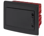 Корпус пластиковый на 12 модулей e.plbox.pro.w.12b.black встроенный, черный с непрозрачными дверями IP40