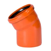 Отвод PVC 110 мм x 45° (оранжевый, для наружной канализации)